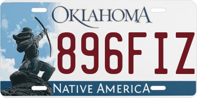 OK license plate 896FIZ