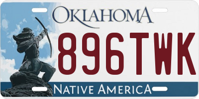 OK license plate 896TWK