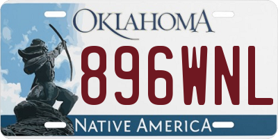 OK license plate 896WNL