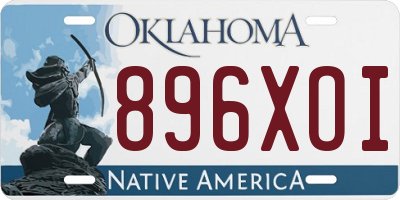 OK license plate 896XOI
