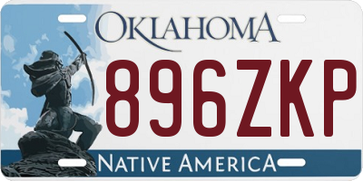 OK license plate 896ZKP