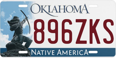 OK license plate 896ZKS