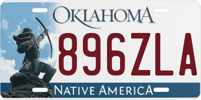 OK license plate 896ZLA