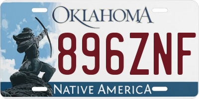 OK license plate 896ZNF