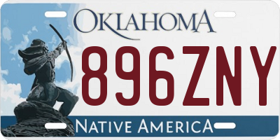 OK license plate 896ZNY