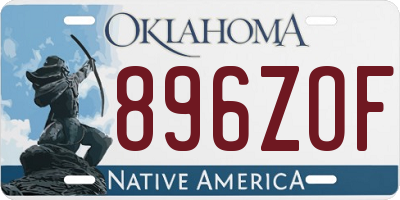 OK license plate 896ZOF