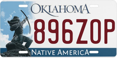 OK license plate 896ZOP