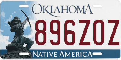 OK license plate 896ZOZ