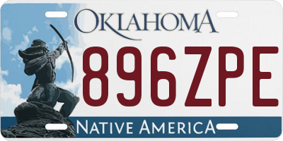 OK license plate 896ZPE