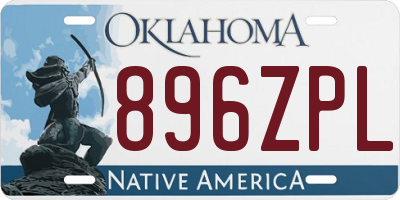 OK license plate 896ZPL