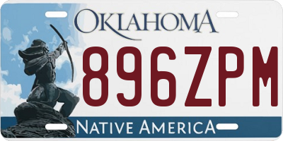 OK license plate 896ZPM