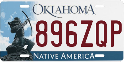 OK license plate 896ZQP