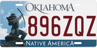 OK license plate 896ZQZ
