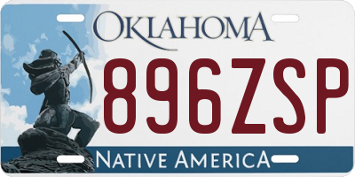 OK license plate 896ZSP