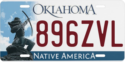 OK license plate 896ZVL