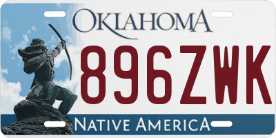 OK license plate 896ZWK