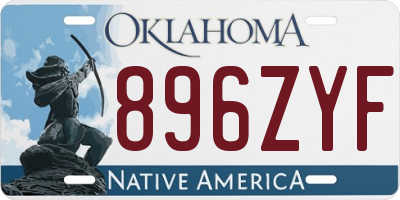 OK license plate 896ZYF