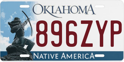 OK license plate 896ZYP