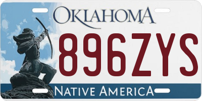 OK license plate 896ZYS