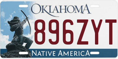 OK license plate 896ZYT