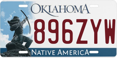 OK license plate 896ZYW