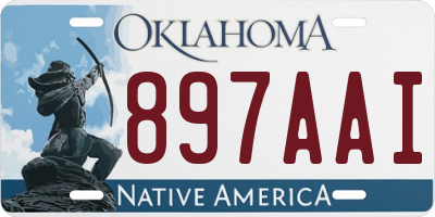 OK license plate 897AAI