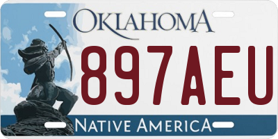 OK license plate 897AEU