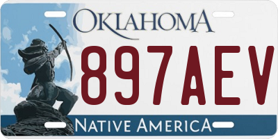 OK license plate 897AEV