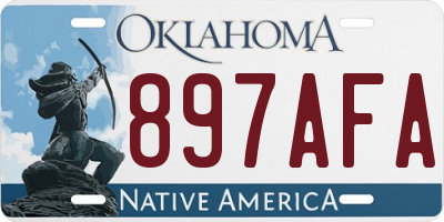 OK license plate 897AFA