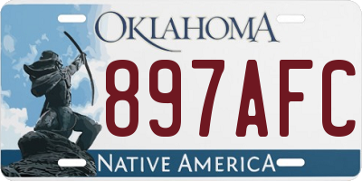 OK license plate 897AFC