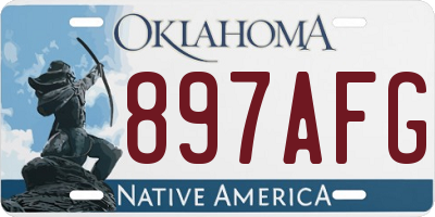 OK license plate 897AFG