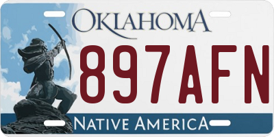 OK license plate 897AFN