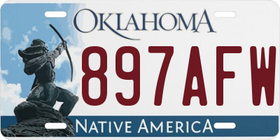 OK license plate 897AFW