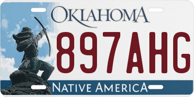 OK license plate 897AHG