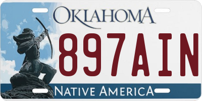 OK license plate 897AIN