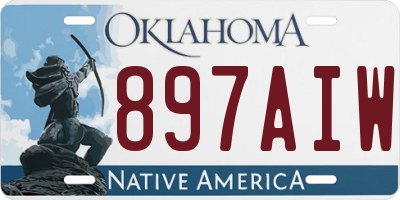 OK license plate 897AIW