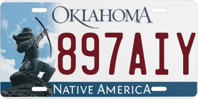 OK license plate 897AIY