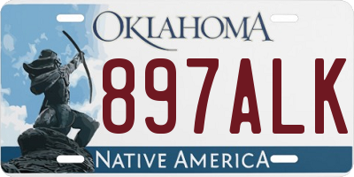 OK license plate 897ALK