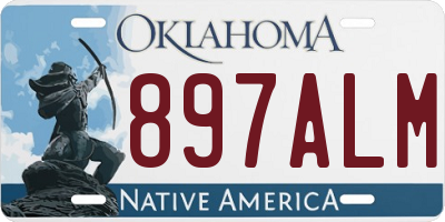 OK license plate 897ALM
