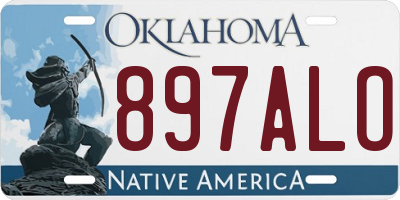 OK license plate 897ALO