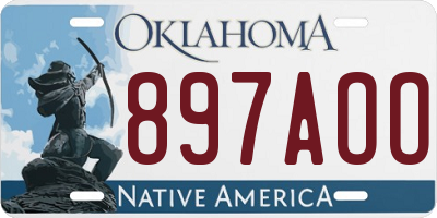 OK license plate 897AOO