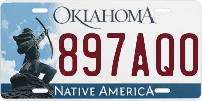 OK license plate 897AQO
