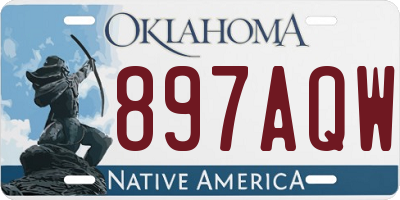 OK license plate 897AQW