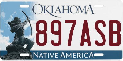 OK license plate 897ASB