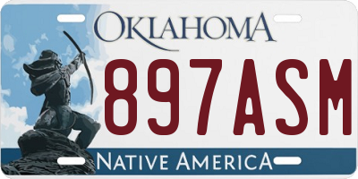 OK license plate 897ASM