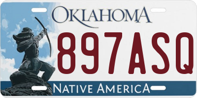 OK license plate 897ASQ