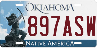 OK license plate 897ASW
