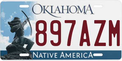 OK license plate 897AZM