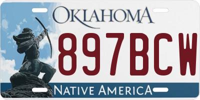 OK license plate 897BCW