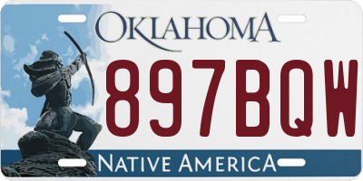 OK license plate 897BQW